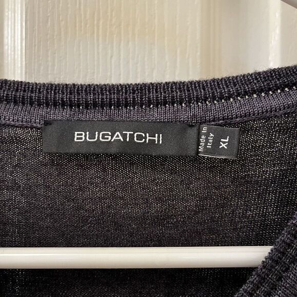 Bugatchi Merino Wool Pullover V-Neck Sweater Italy Charcoal Gray Men's Size XL - Picture 5 of 11